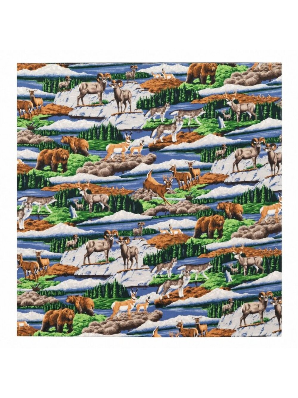 Vintage VIP Cranston Wildlife Cotton Fabric, 1.5 Yards, Mountain Animal Print, 1
